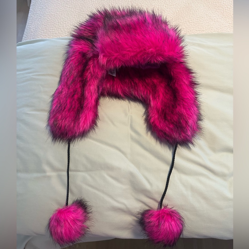 Juicy Couture Vibrant Pink Fuzzy Hat